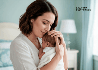 Madre abrazando a su bebé recién nacido en un momento íntimo y lleno de amor